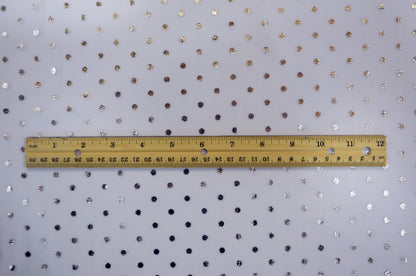 Bridal Tulle with Metallic Polka dot Fabrics Sold by the Yard | 100% Polyester Metallic |