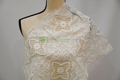 Butterfly Embroidery Cotton Fabric