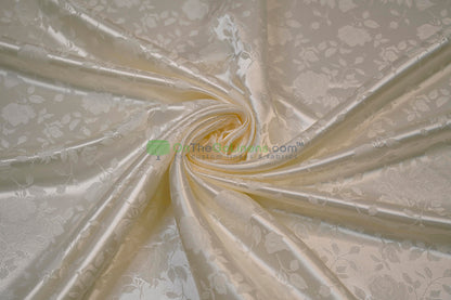 Floral Jacquard Satin Fabric by the Yard | Isabella Floral Jacquard | 60 Wide | Rose Jacquard Satin Fabric |