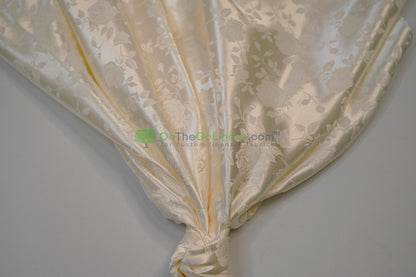 Floral Jacquard Satin Fabric by the Yard | Isabella Floral Jacquard | 60 Wide | Rose Jacquard Satin Fabric |