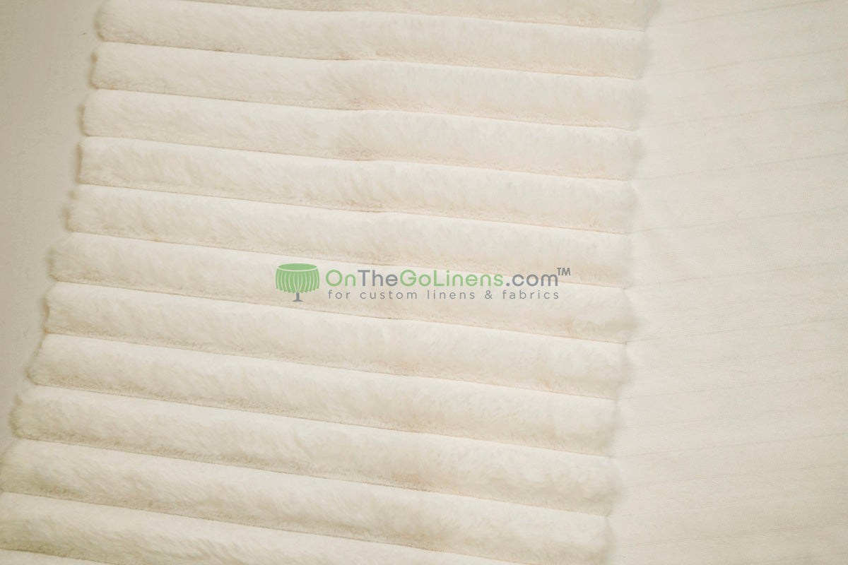 Striped Rabbit Fur Fabric by the Yard | Ultra-Soft Plush Faux Fur | 64/66” Wide | Available in Multiple Colors