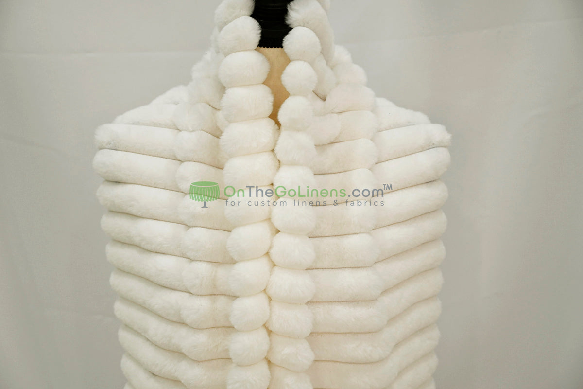 Striped Rabbit Fur Fabric by the Yard | Ultra-Soft Plush Faux Fur | 64/66” Wide | Available in Multiple Colors