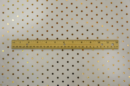 Bridal Tulle with Metallic Polka dot Fabrics Sold by the Yard | 100% Polyester Metallic |