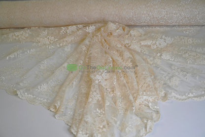 Chantilly Lace Fabric | Elegant Floral Lace | Lightweight & Sheer | Ideal for Bridal & Evening Wear