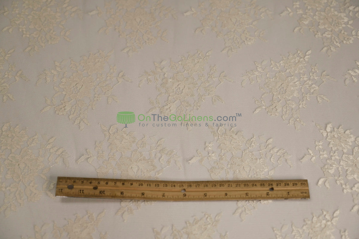 Chantilly Lace Fabric | Elegant Floral Lace | Lightweight & Sheer | Ideal for Bridal & Evening Wear