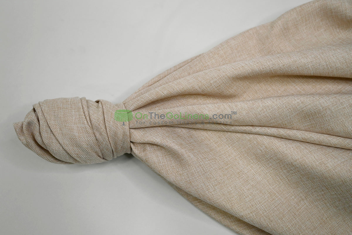 Vintage Linen Event Drapery Panels | Imitation Burlap Curtains | Washable 100% Polyester Burlap |
