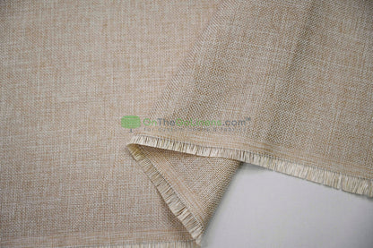 Vintage Linen Event Drapery Panels | Imitation Burlap Curtains | Washable 100% Polyester Burlap |