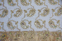 Coco Paisley Embroidery Fabric by the Yard | Metallic Coco Paisley Embroidery Fabric | Multiple Colors |