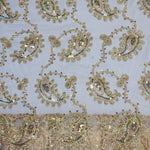 Coco Paisley Embroidery Fabric by the Yard | Metallic Coco Paisley Embroidery Fabric | Multiple Colors |