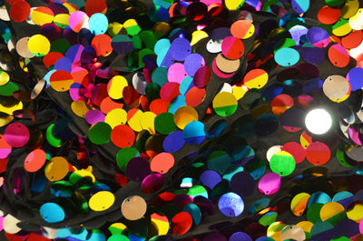 Rainbow Paillette Sequins Fabric by the Yard | Multi Color Sequins Fabric| 52" Wide |