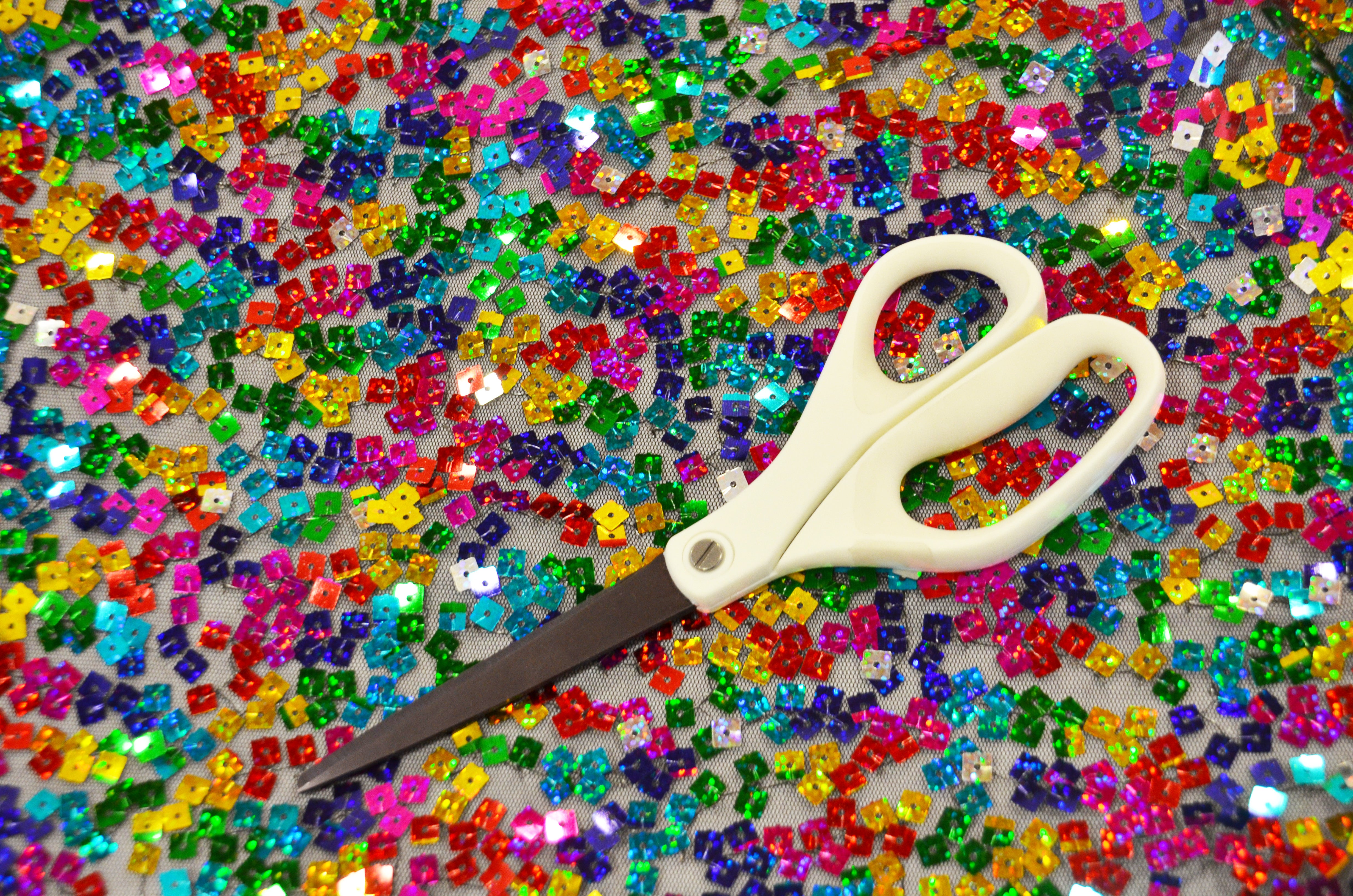 Rainbow Square Sequins Fabric by the Yard | Multi Color Sequins Fabric ...