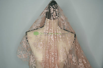 Chantilly Lace Fabric | Elegant Floral Lace | Lightweight & Sheer | Ideal for Bridal & Evening Wear