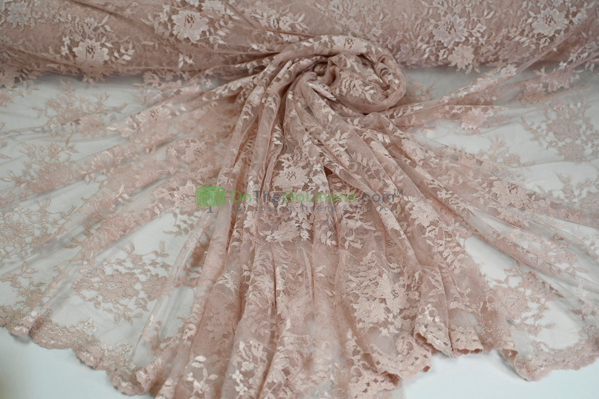 Chantilly Lace Fabric | Elegant Floral Lace | Lightweight & Sheer | Ideal for Bridal & Evening Wear