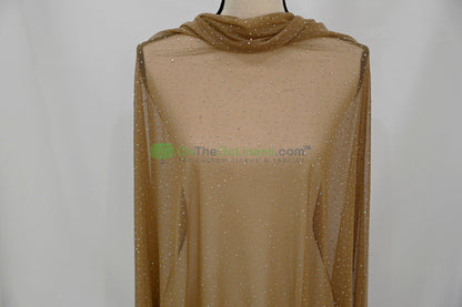 Rhinestone Stretch Power Mesh Fabric