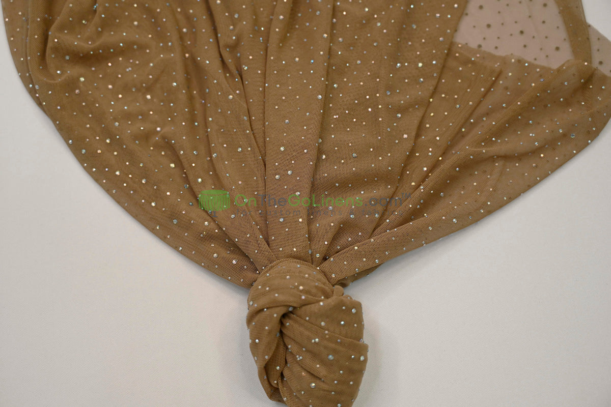 Rhinestone Stretch Power Mesh Fabric