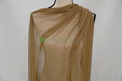 Rhinestone Stretch Power Mesh Fabric