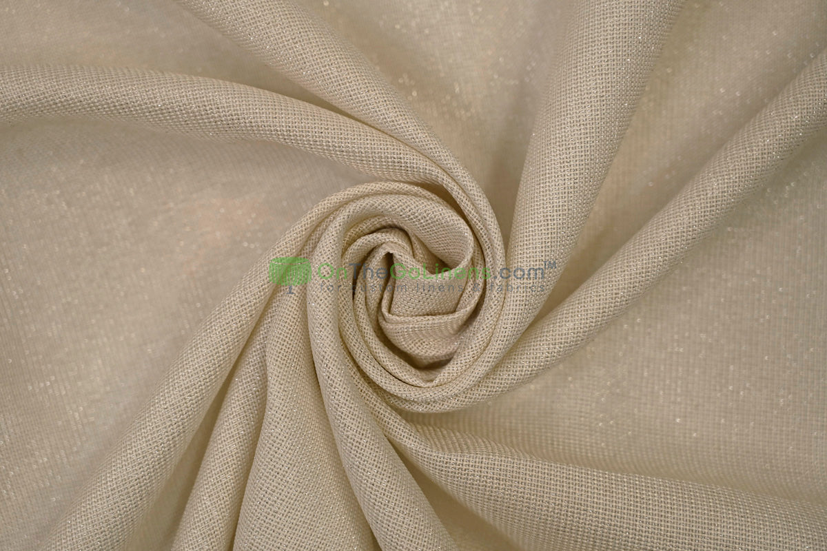 Metallic Vintage Linen Event Drapery Panels | Metallic Burlap Curtains for Events and Decor  | 100% Polyester |