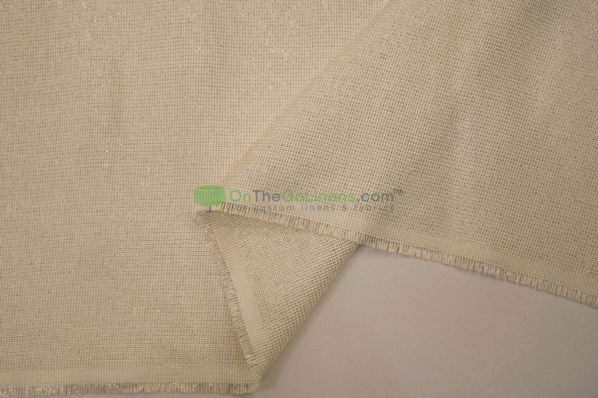 Metallic Vintage Linen Event Drapery Panels | Metallic Burlap Curtains for Events and Decor  | 100% Polyester |