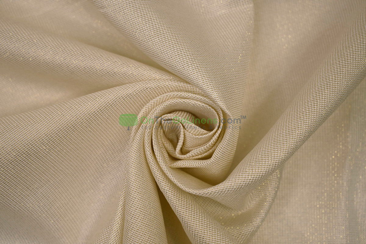 Metallic Vintage Linen Fabric by the Yard | Metallic Burlap Fabric | 60" Wide | 100% Polyester |