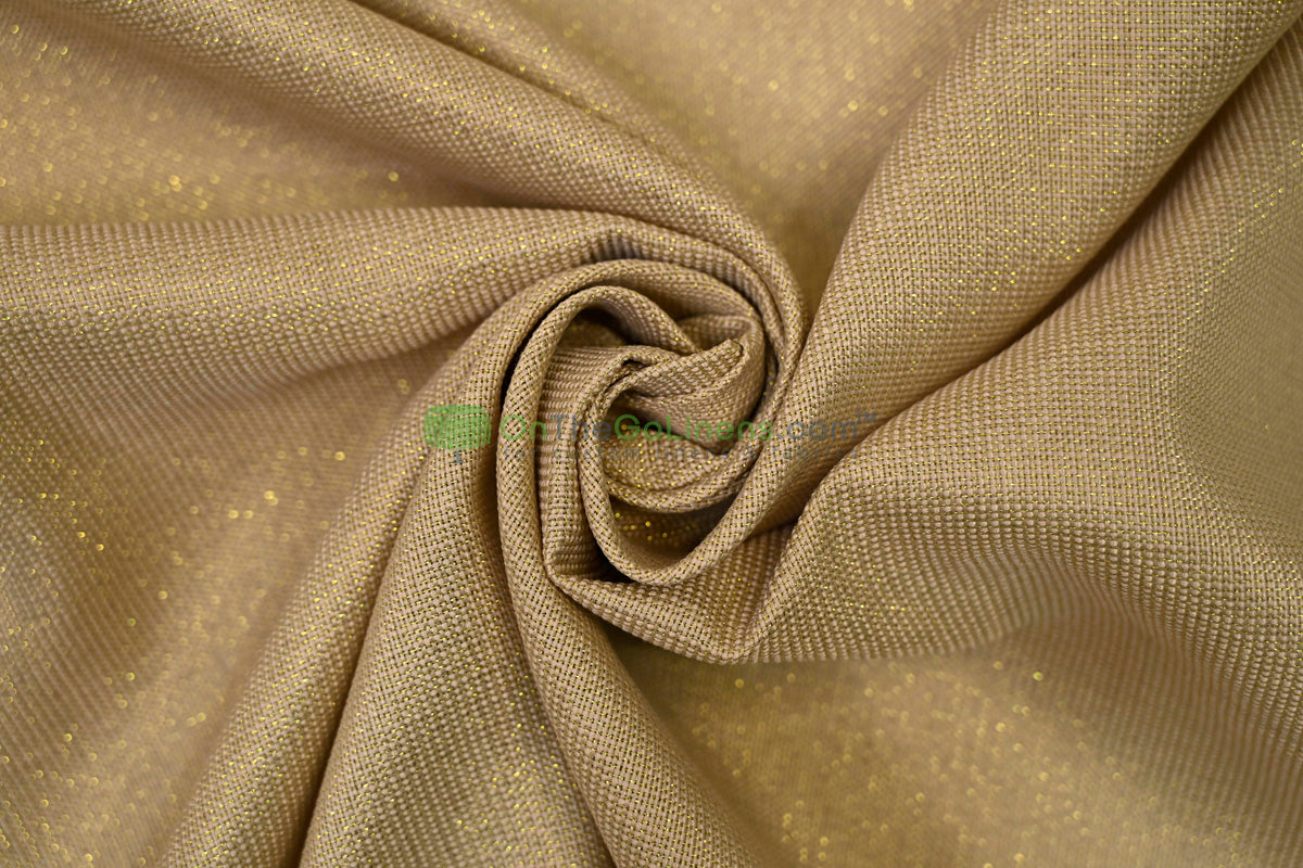 Metallic Vintage Linen Fabric by the Yard | Metallic Burlap Fabric | 60" Wide | 100% Polyester |