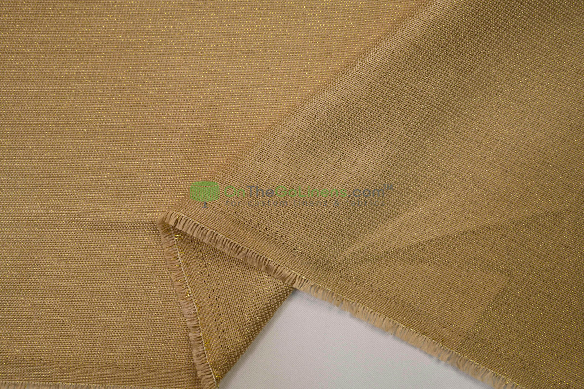 Metallic Vintage Linen Fabric by the Yard | Metallic Burlap Fabric | 60" Wide | 100% Polyester |