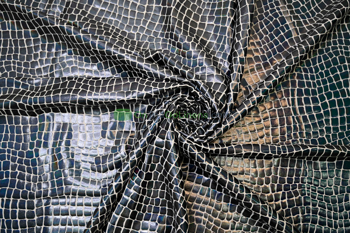 Anaconda Hologram Spandex Fabrics | Dancewear Spandex Fabric | 60" Wide |