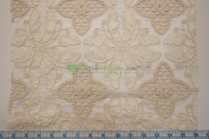 Butterfly Embroidery Cotton Fabric