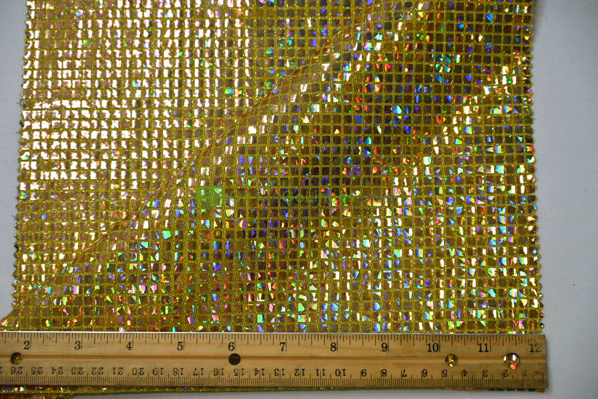 Holographic Mini Square Sequins Fabric | 54” Wide | Lightweight Sparkle for Costumes & Dancewear
