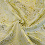 Oriental Metallic Paisley Brocade Table Linens | Silver and Gold Metallic Paisley Brocade Table Linens |