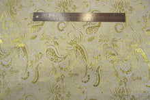 Oriental Metallic Paisley Brocade Table Linens | Silver and Gold Metallic Paisley Brocade Table Linens |