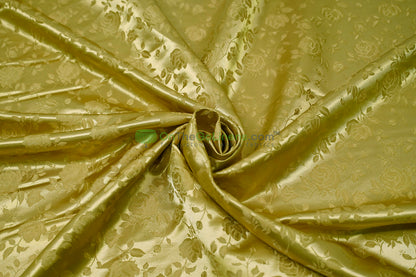 Floral Jacquard Satin Fabric by the Yard | Isabella Floral Jacquard | 60 Wide | Rose Jacquard Satin Fabric |