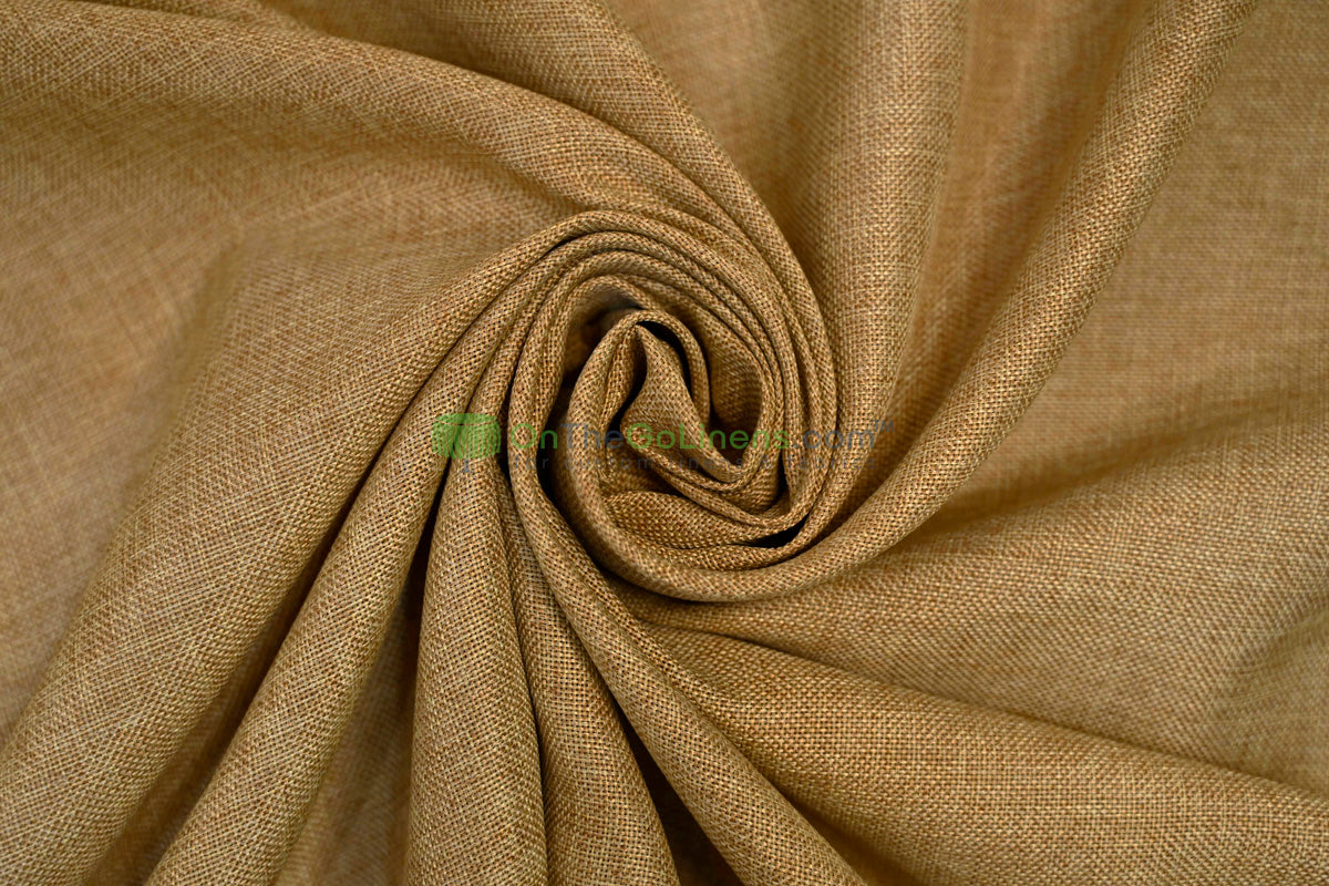 Vintage Linen Event Drapery Panels | Imitation Burlap Curtains | Washable 100% Polyester Burlap |