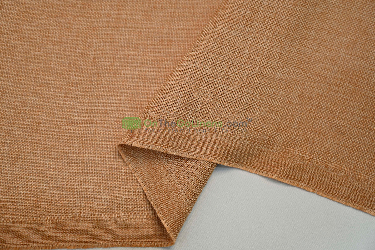 Vintage Linen Event Drapery Panels | Imitation Burlap Curtains | Washable 100% Polyester Burlap |