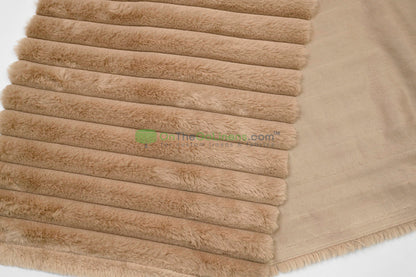 Striped Rabbit Fur Fabric by the Yard | Ultra-Soft Plush Faux Fur | 64/66” Wide | Available in Multiple Colors