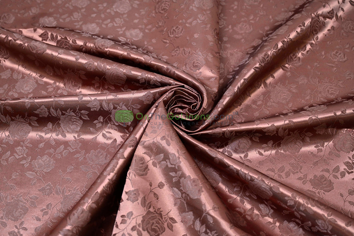Floral Jacquard Satin Fabric by the Yard | Isabella Floral Jacquard | 60 Wide | Rose Jacquard Satin Fabric |