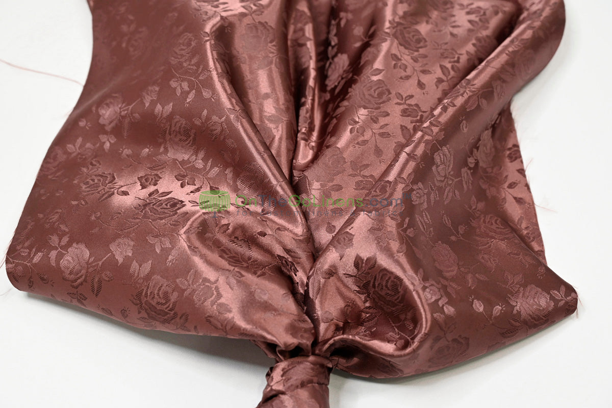 Floral Jacquard Satin Fabric by the Yard | Isabella Floral Jacquard | 60 Wide | Rose Jacquard Satin Fabric |