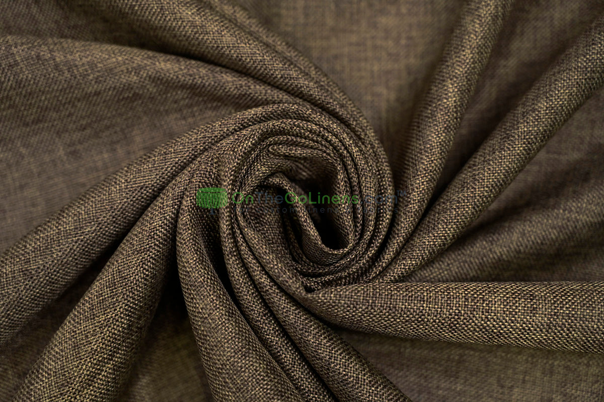 Vintage Linen Event Drapery Panels | Imitation Burlap Curtains | Washable 100% Polyester Burlap |