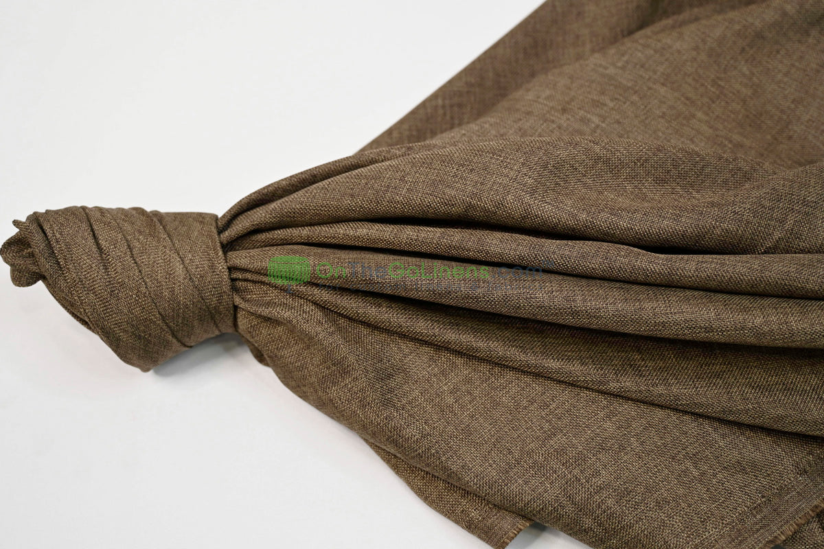 Vintage Linen Event Drapery Panels | Imitation Burlap Curtains | Washable 100% Polyester Burlap |