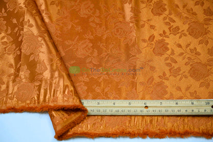 Floral Jacquard Satin Fabric by the Yard | Isabella Floral Jacquard | 60 Wide | Rose Jacquard Satin Fabric |