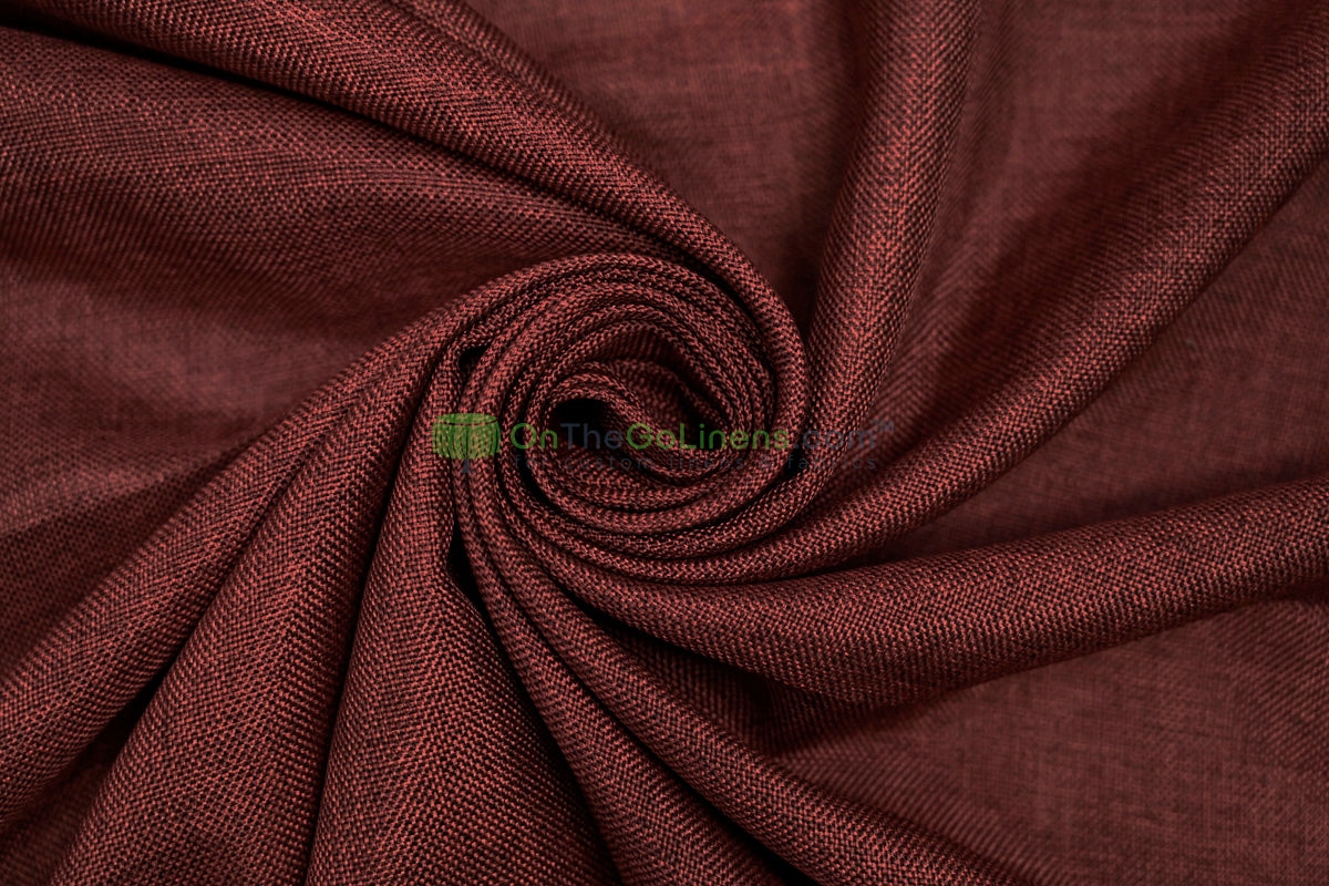 Vintage Linen Event Drapery Panels | Imitation Burlap Curtains | Washable 100% Polyester Burlap |