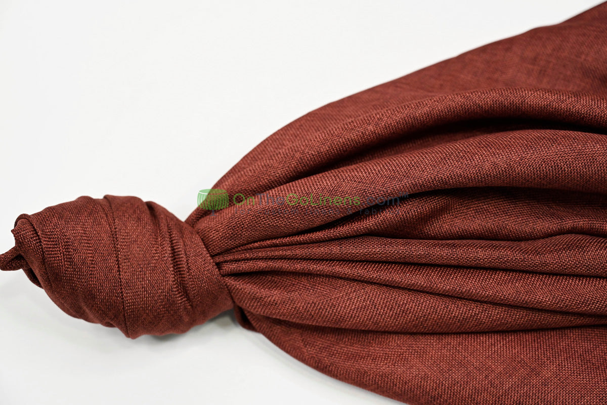 Vintage Linen Event Drapery Panels | Imitation Burlap Curtains | Washable 100% Polyester Burlap |
