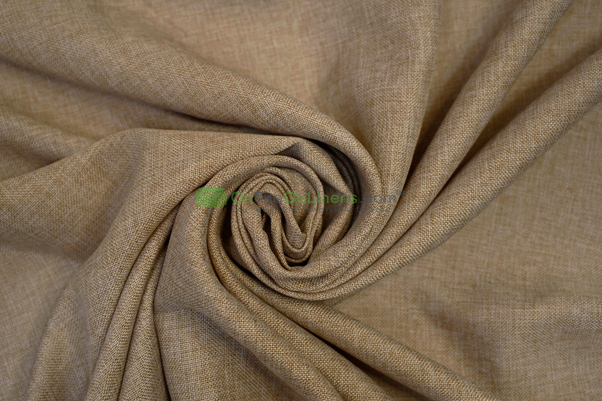 Vintage Linen Event Drapery Panels | Imitation Burlap Curtains | Washable 100% Polyester Burlap |