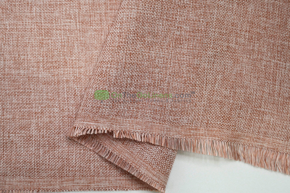 Vintage Linen Event Drapery Panels | Imitation Burlap Curtains | Washable 100% Polyester Burlap |