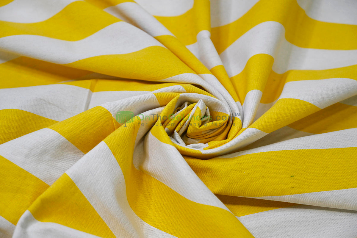 100% Cotton Canvas 2" Stripe Fabric | Sold by the Yard | Four Colors Available | 60" Wide |