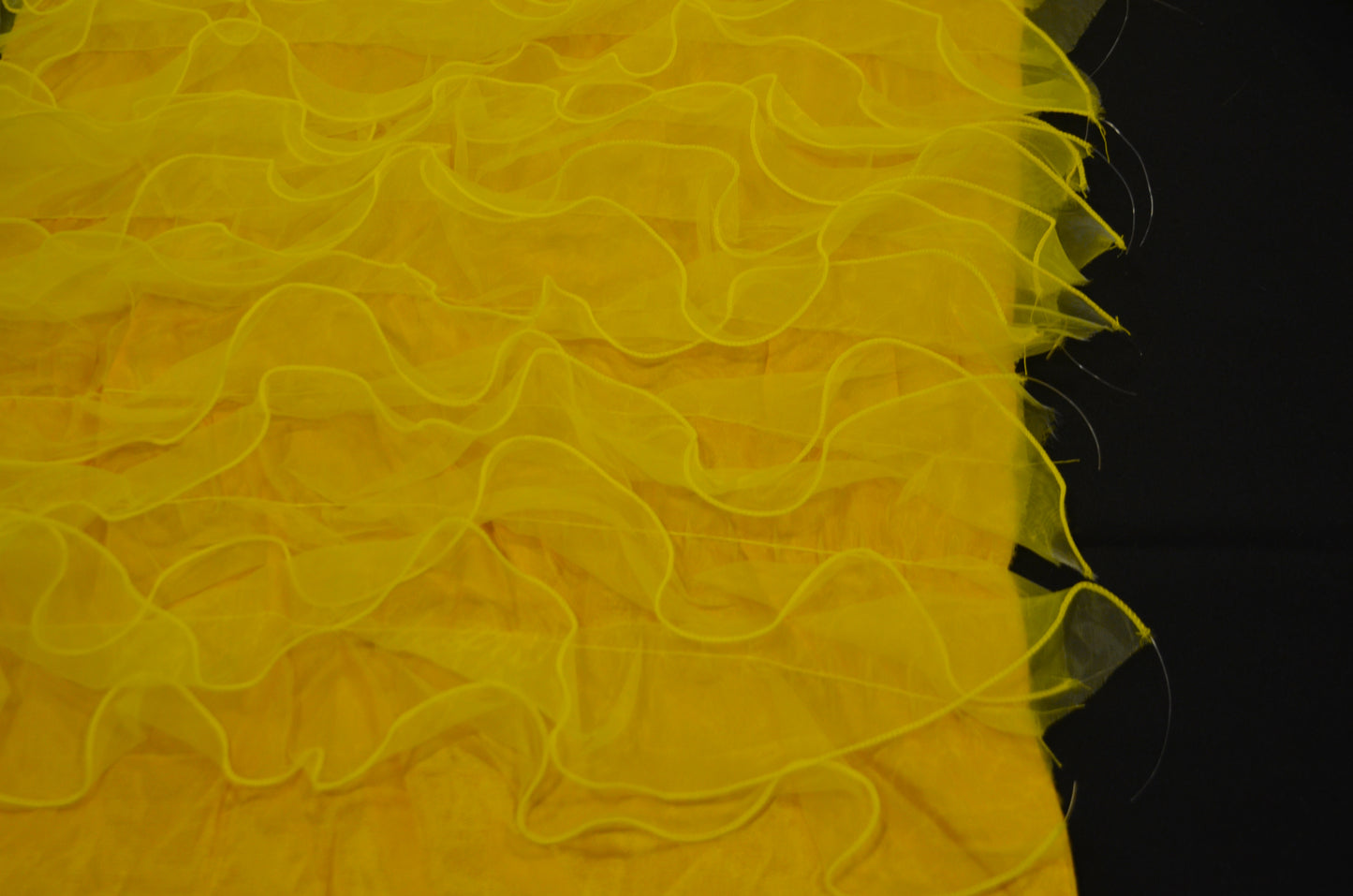 Layered Ruffle Taffeta Fabric by the Yard | Organza Ruffled Taffeta Fabric | 57" Wide | White Ivory Champagne Colors |