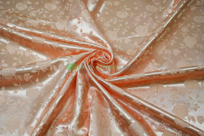 Floral Jacquard Satin Fabric by the Yard | Isabella Floral Jacquard | 60 Wide | Rose Jacquard Satin Fabric |