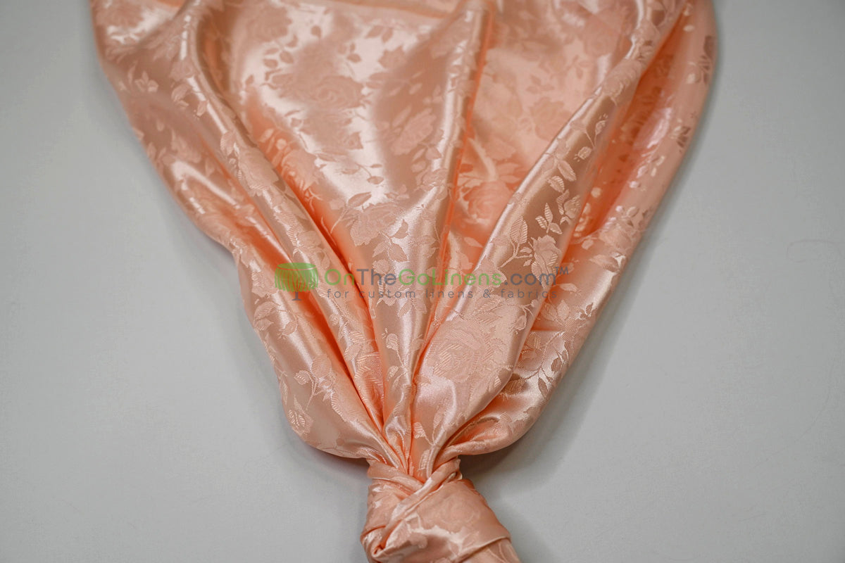 Floral Jacquard Satin Fabric by the Yard | Isabella Floral Jacquard | 60 Wide | Rose Jacquard Satin Fabric |