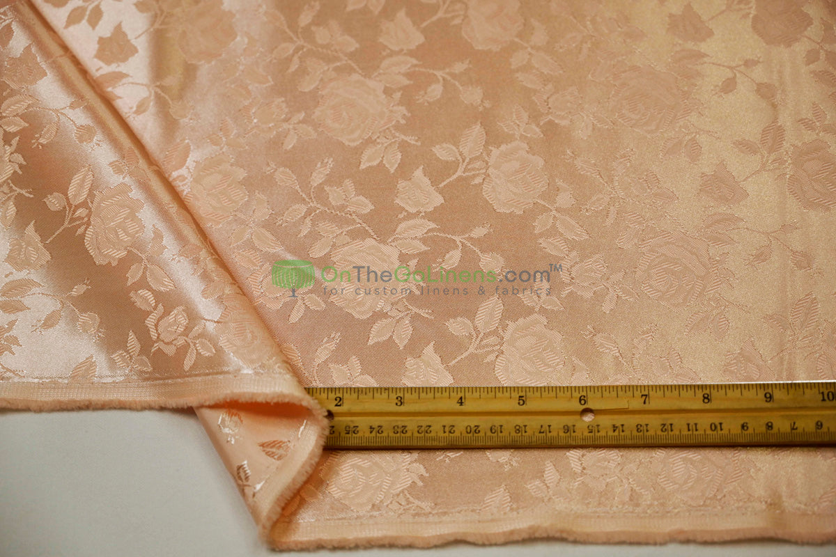 Floral Jacquard Satin Fabric by the Yard | Isabella Floral Jacquard | 60 Wide | Rose Jacquard Satin Fabric |