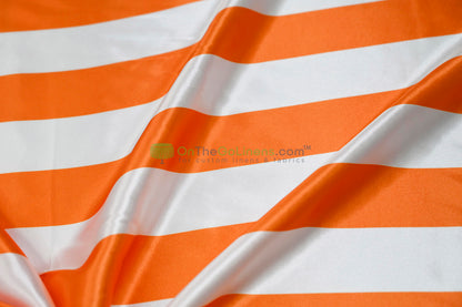 2" Stripe Charmeuse Satin Print Table Runners