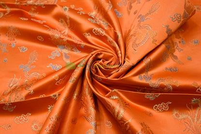 45" Chinese Brocade Dragon Fabric by the Yard | Chinese Dragon Fabric | Multiple Colors